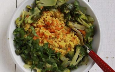 Kasza jaglana z marchewką i amarantusem.